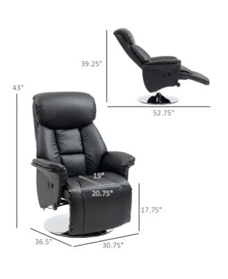 Adjustable Swivel Recliner Chair with Padded Arms