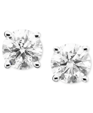 Macy's Diamond Stud Earrings (1 Ct. T.w.) In 14k Gold Or White Gold In White Gold