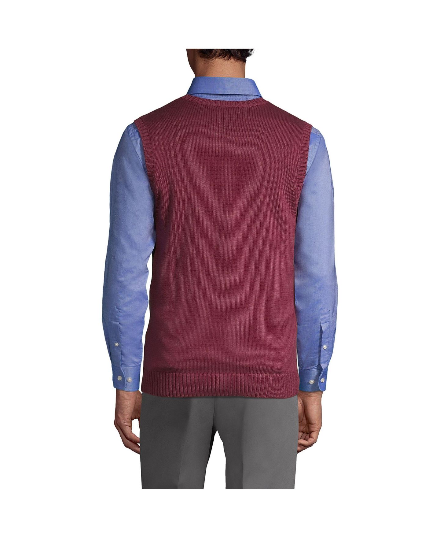 Мужской жилет Lands' End Legacy Vest, цвет: Бордовый — фото 2