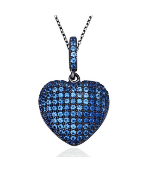 Украшения Suzy Levian New York Suzy Levian Sterling Silver Cubic Zirconia Pave Mini Heart Pendant Necklace
