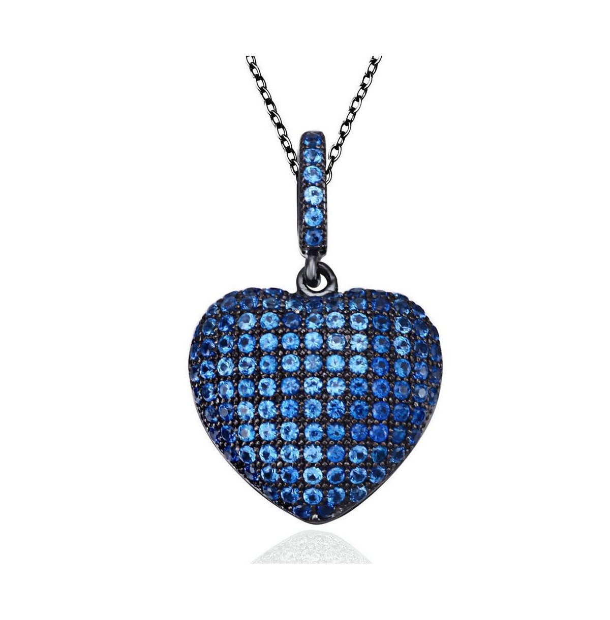 Украшения Suzy Levian New York Suzy Levian Sterling Silver Cubic Zirconia Pave Mini Heart Pendant Necklace — фото 1