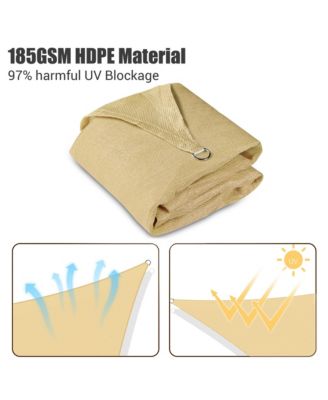 11 Ft Triangle Sun Shade Sail with Hardware Kit 97% UV Block Top Canopy Outdoor