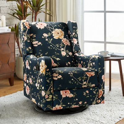 Floral Manual Swivel Glider Recliner – Yaffa Design