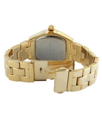 Women's Gold Status Bracelet Watch Barrel Shape Roman Dial Gold-Tone Bracelet Strap