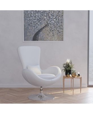 Soro High-Back Egg Style Lounge Chair With 360° Swivel Metal Base