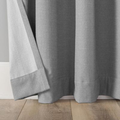Cayden Grid Texture Draft Shield Fleece Insulated 100% Blackout Grommet Curtain Panel