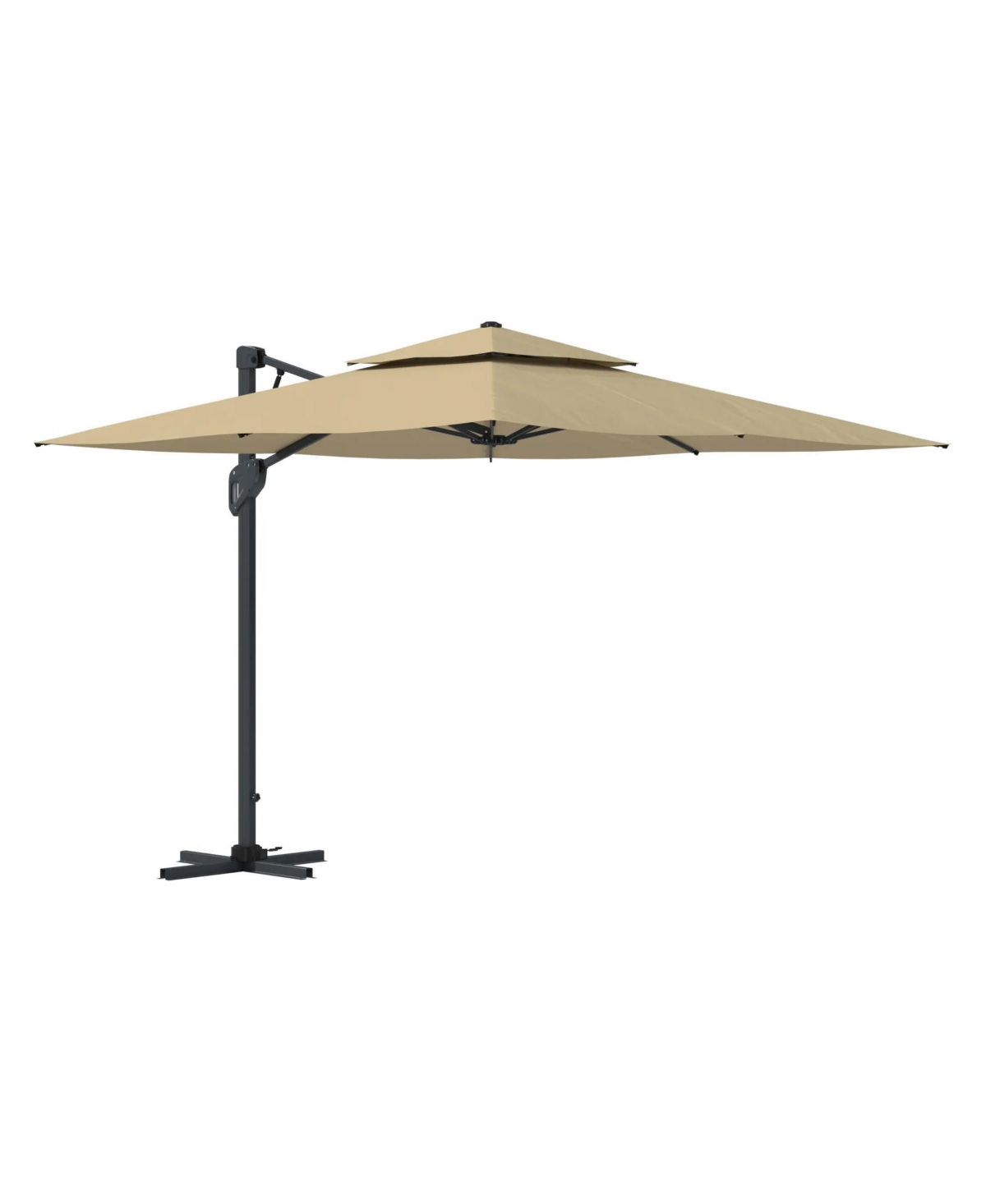 10 ft. Square Offset Cantilever Outdoor Patio Umbrella - Dark gray