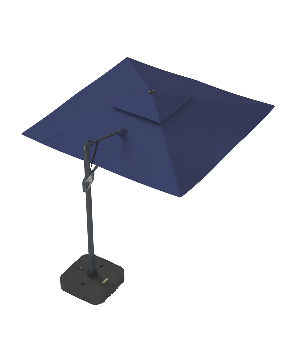 Mondawe 10ft Square Solar Led Offset Cantilever Outdoor Patio Umbrella with Bluetooth Speaker and Included Base