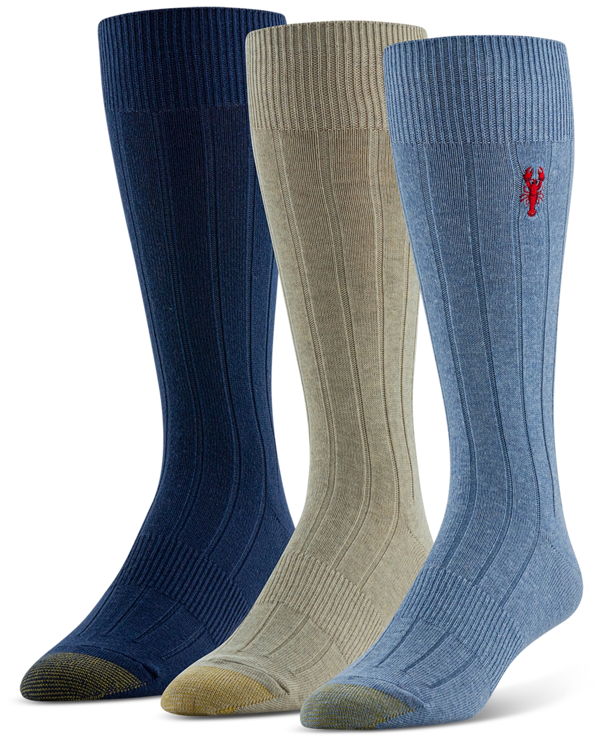 Men's Hampton Embroidered Socks - 3 pk. - Asst