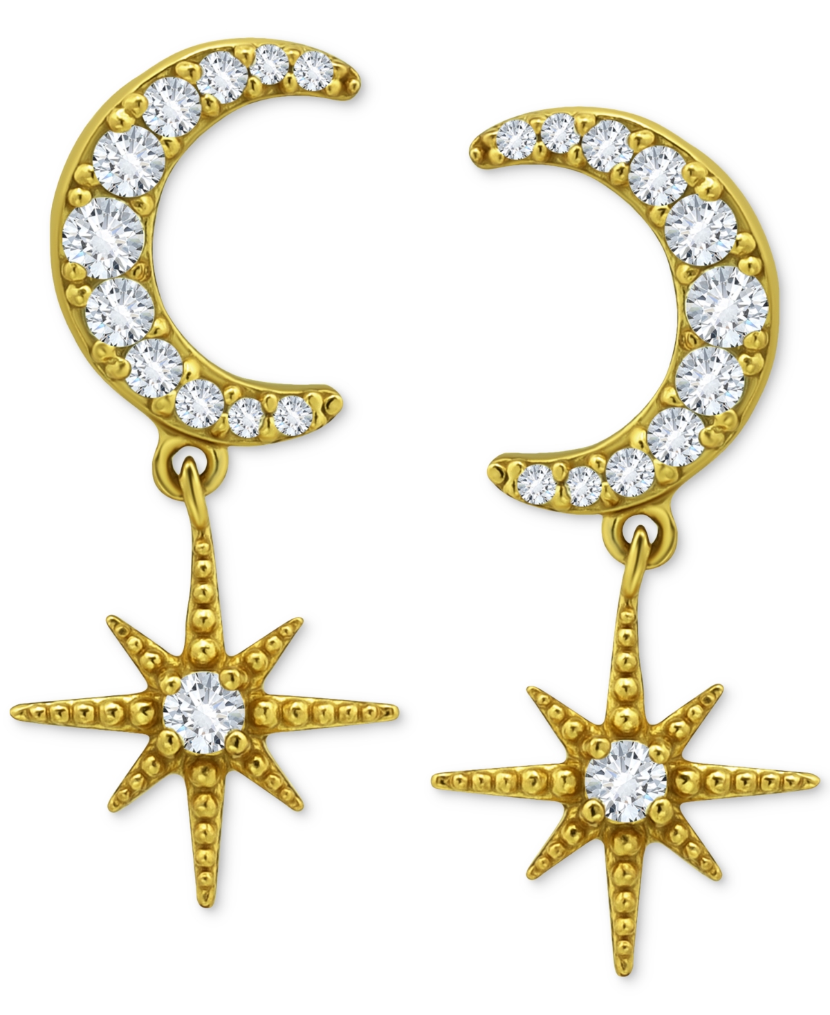 Giani Bernini Cubic Zirconia Celestial Drop Earrings, Created For Macy's In Gold