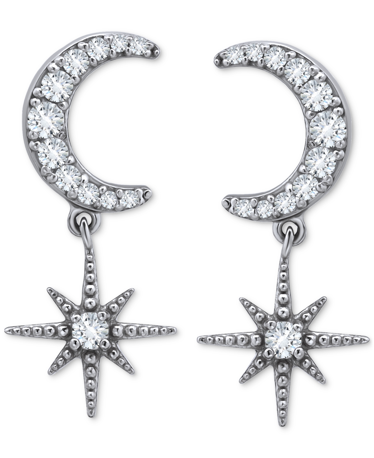 Giani Bernini Cubic Zirconia Celestial Drop Earrings, Created For Macy's In Silver