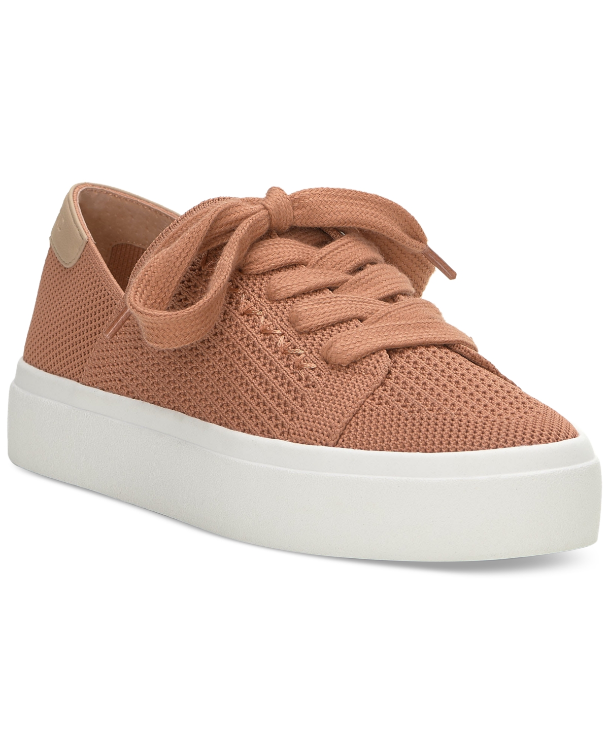 Shop Lucky Brand Women's Talena Cutout Lace-up Sneakers In Sunburn Textile