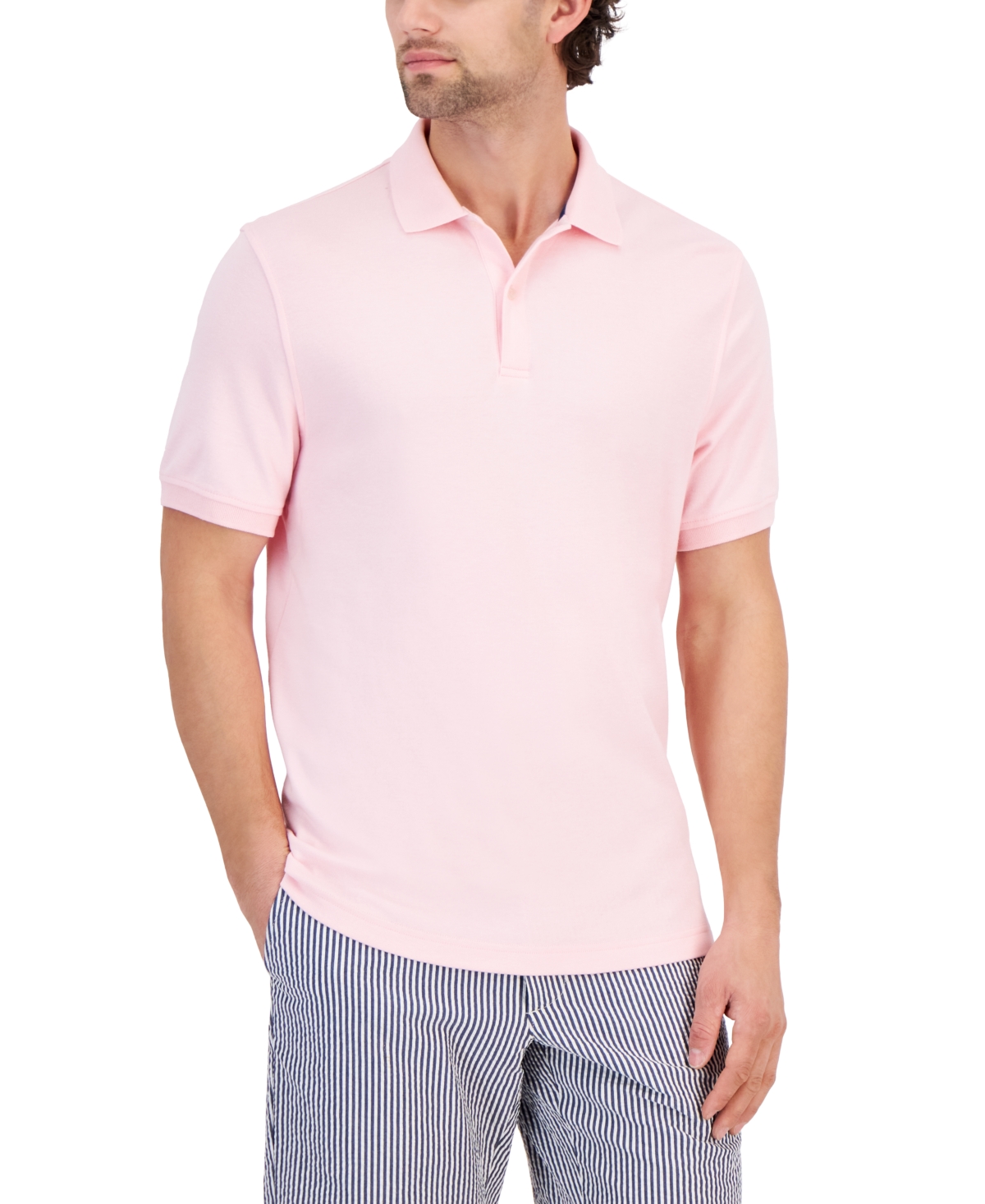 Club Room Men's Soft Touch Interlock Polo, Created For Macy's In Rose Shadow