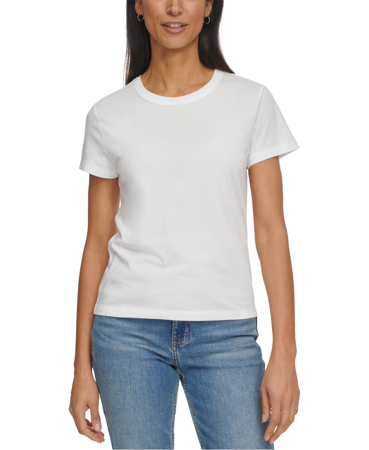 Calvin Klein Jeans Est.1978 Women's Embroidered Logo Short-sleeve T-shirt In White
