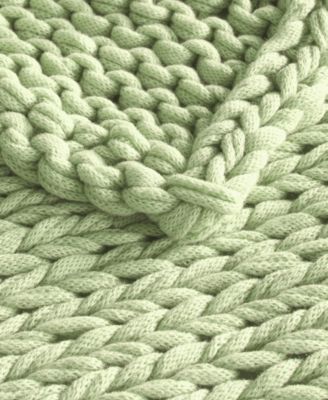 Chunky-Knit Handmade Throw, 50" x 60"