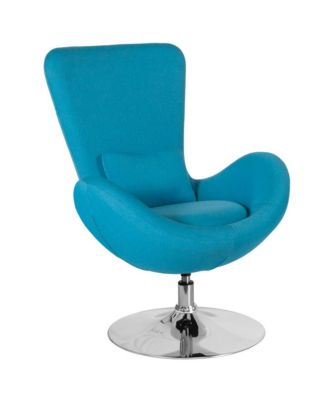 Soro High-Back Egg Style Lounge Chair With 360° Swivel Metal Base