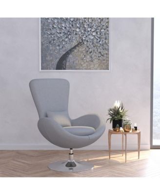 Soro High-Back Egg Style Lounge Chair With 360° Swivel Metal Base