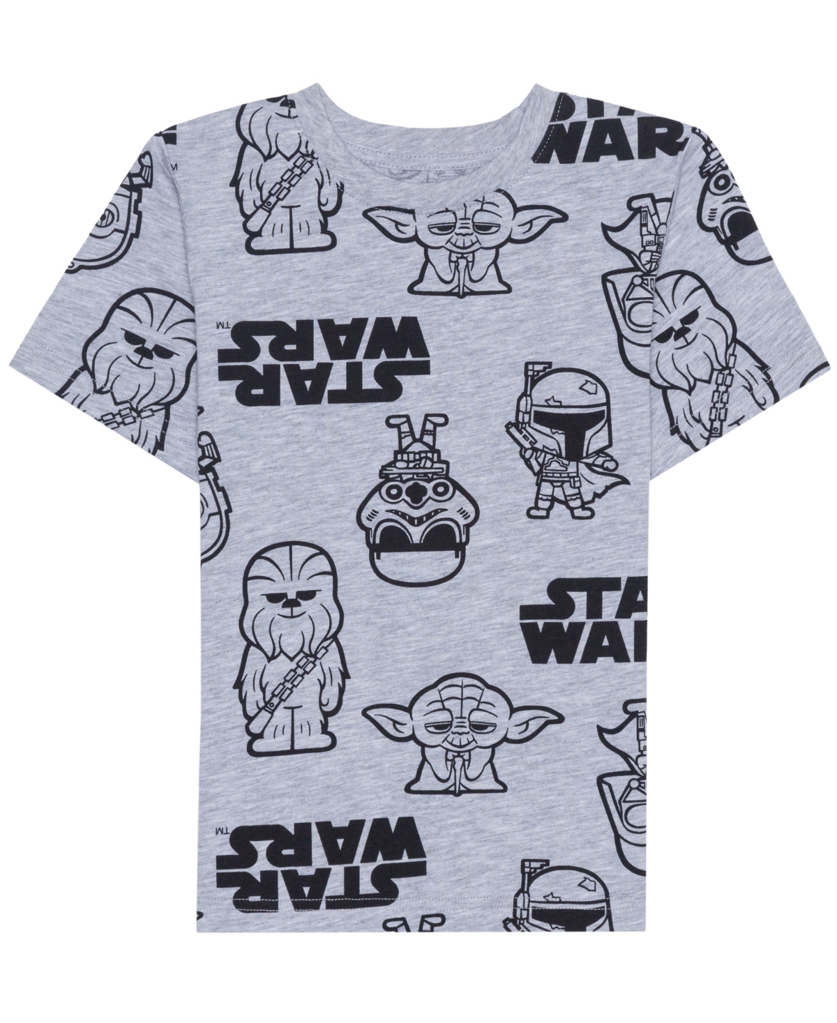 Star Wars Kids' Toddler And Little Boys Short Sleeve T-shirt In Heather Gray