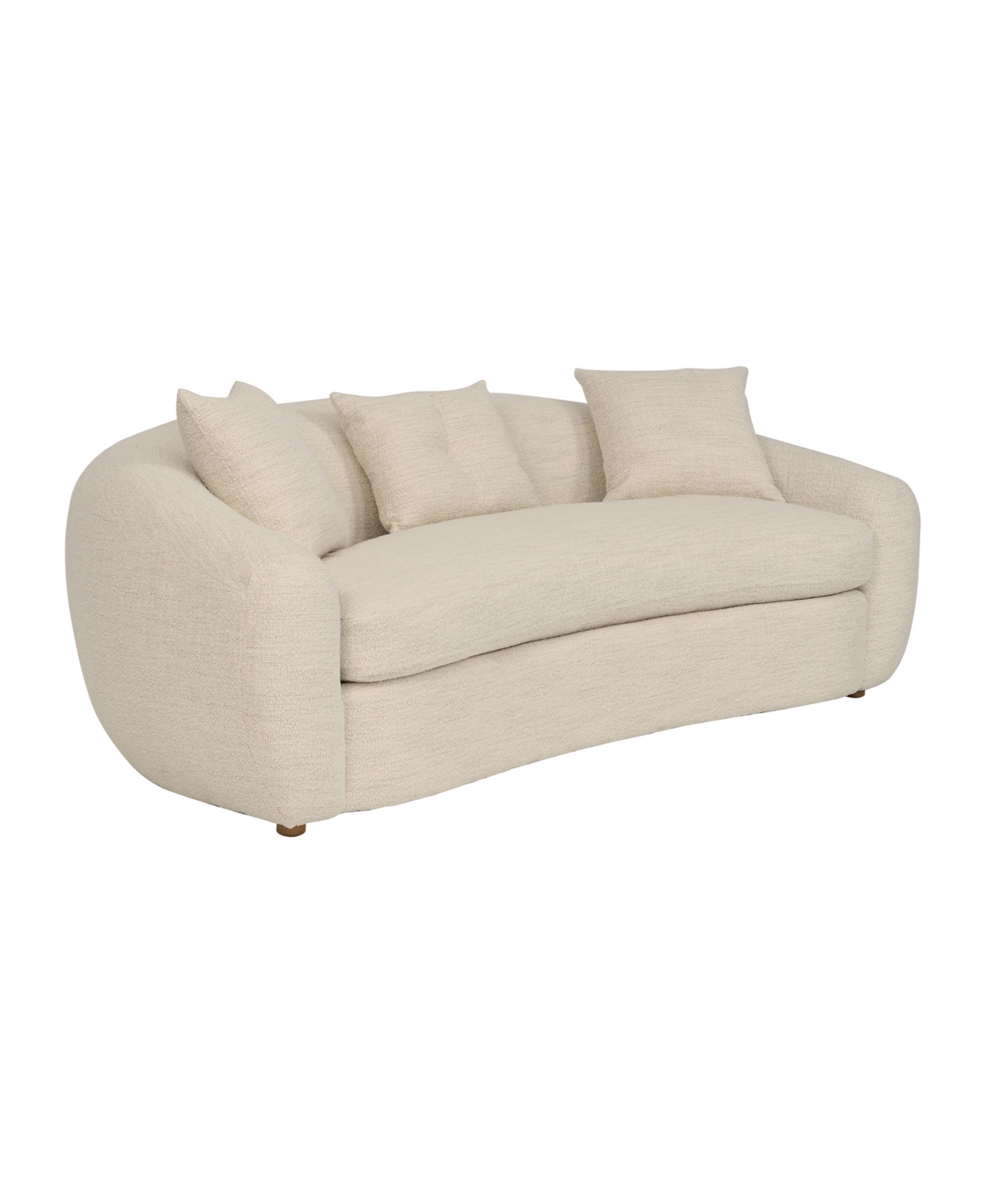 Armen Living Molly 96.5" Upholstered Curved Sofa In Pearl,brown