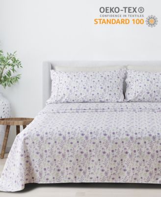 Floral Printed Microfiber 4-Pc. Sheet Set, King