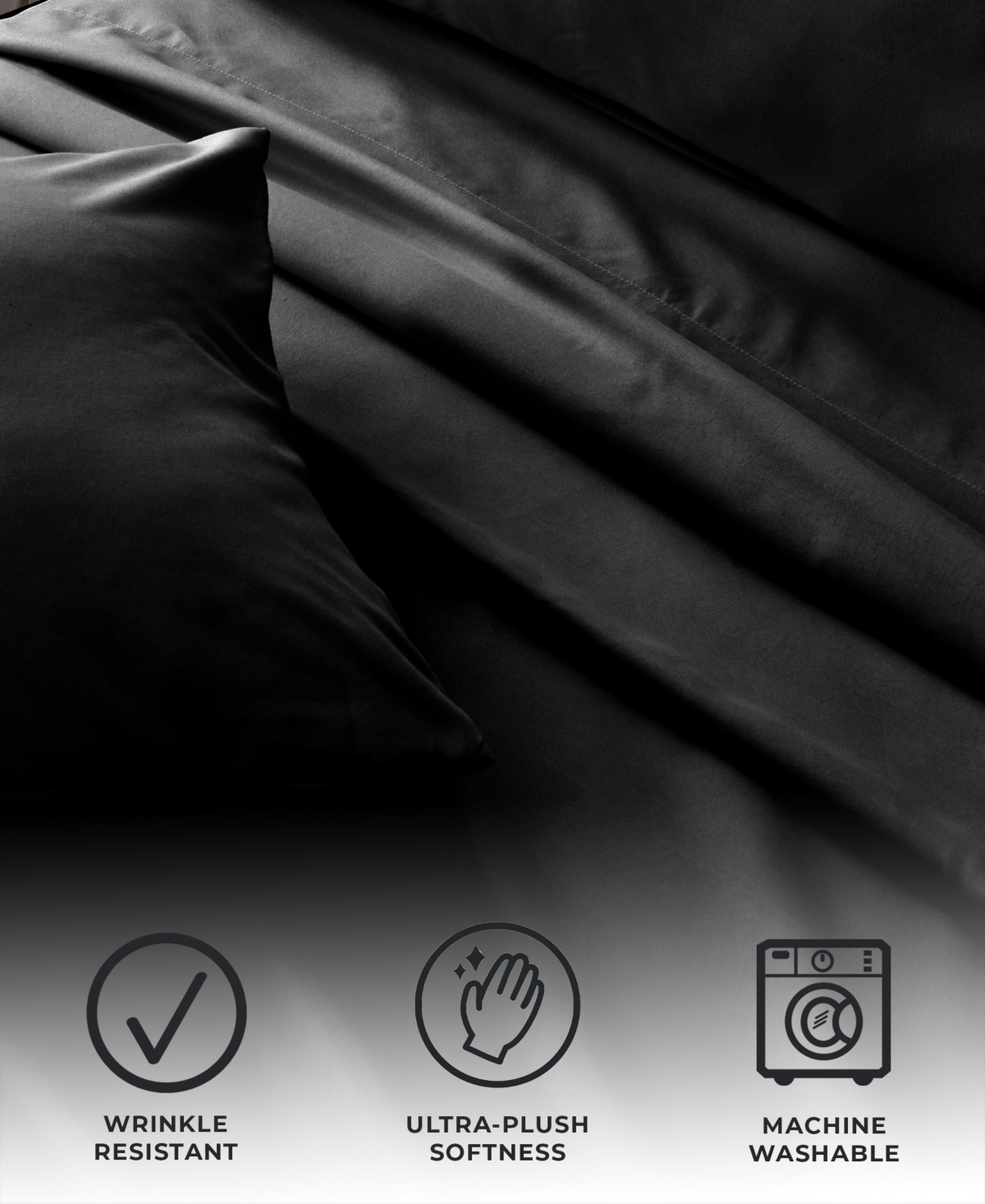 Premium Comforts Solid Microfiber Ultra Soft -Pc. Sheet Set