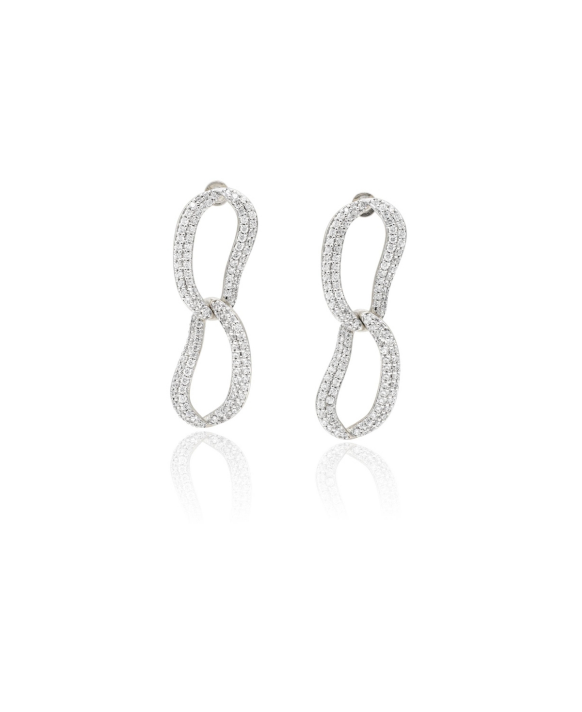 Infinity Pave Ovate Loop Hoop Earrings - Gold