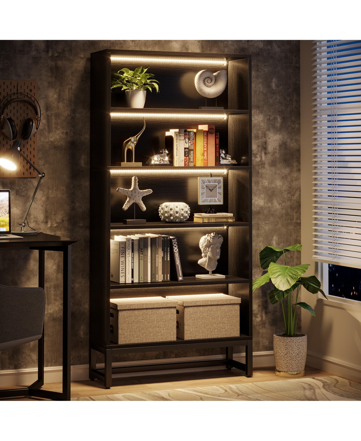 Tribe signs Tall Bookcase and Bookshelf, 70.8