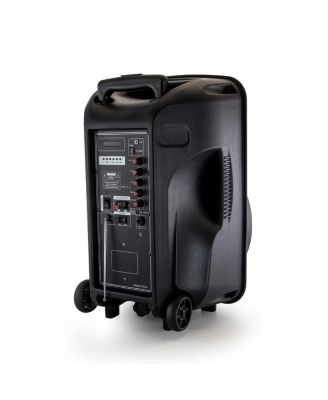 12 Inch 2500 Watt Bluetooth Portable Party PA Speaker With Illuminating Lights and USB/MicroSD/AUX-in/FM Radio/DV12V Inputs