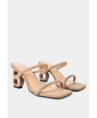 Womens Downtown Double Strap Fantasy Heel Sandals