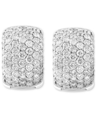 EFFY&reg; Diamond Pav&eacute; Small Huggie Hoop Earrings (2-1/20 ct. t.w.) in 14k White Gold