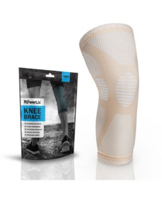 Powerlix Xx-Large Compression Knee Sleeve: Ultimate Support for Active Lifestyles and Injuries - Beige
