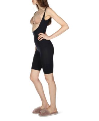 Women's Braless Sculpted Shapewear Bodysuit with Thigh Shaper
