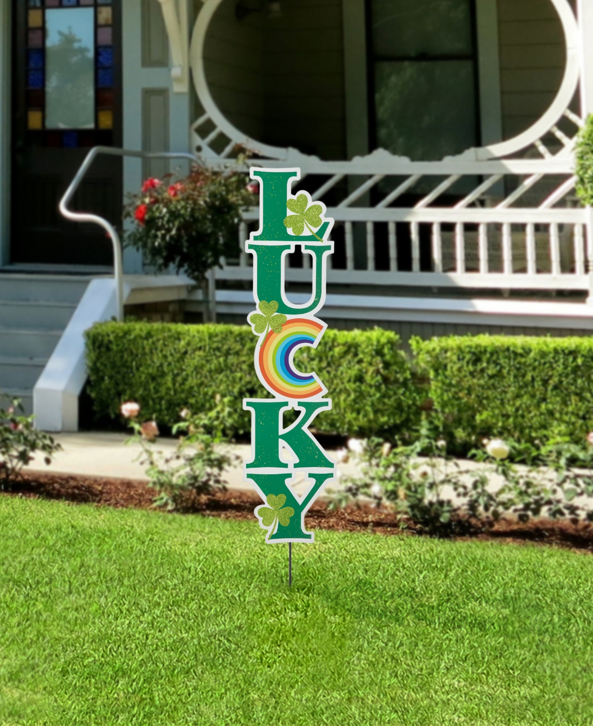 Shop Glitzhome 42" H St. Patrick's Metal Lucky Yard Stake In Multi
