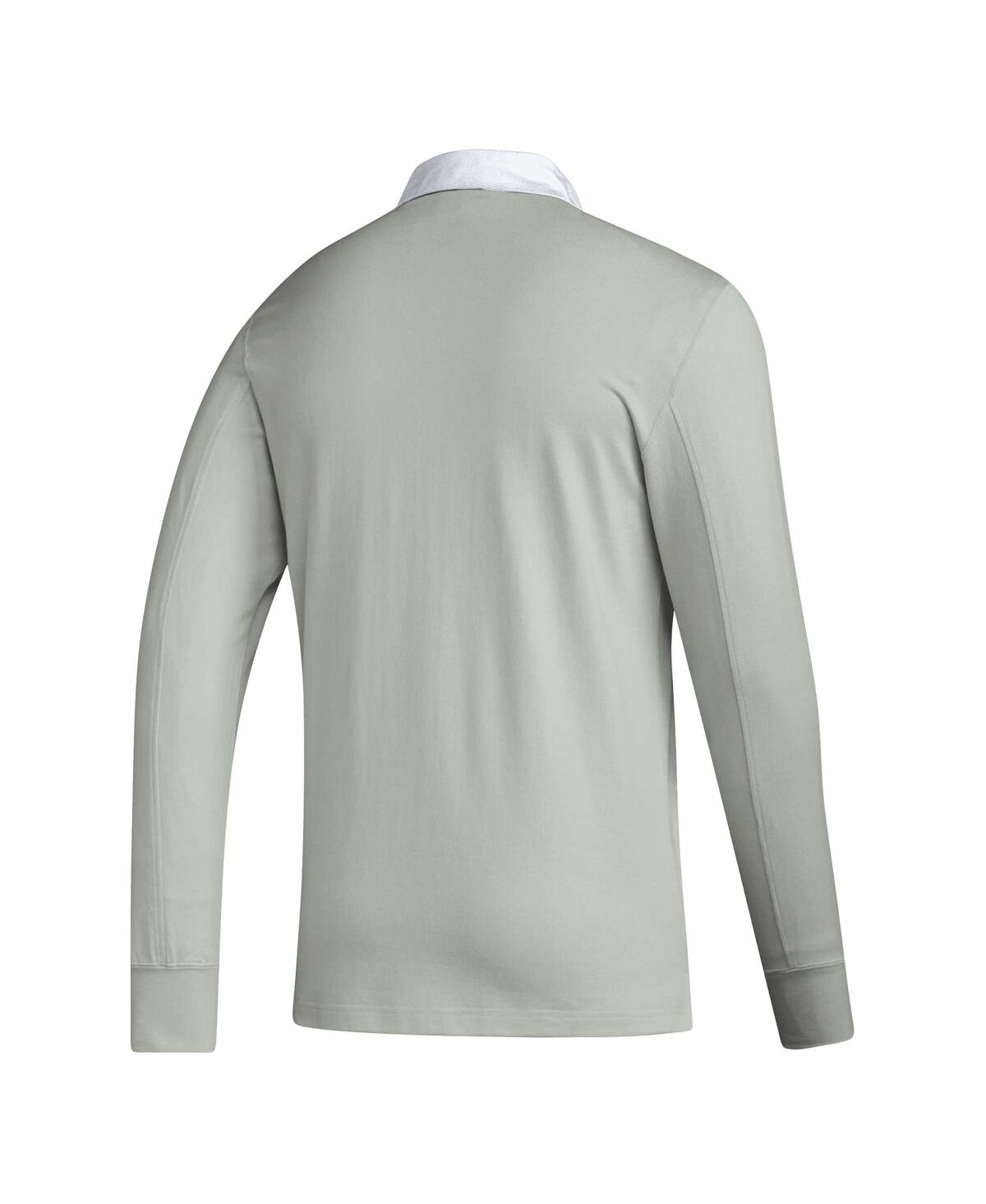 Men's adidas 2023 PlayerNew England Revolution Travel Long Sleeve Polo Shirt - Gray