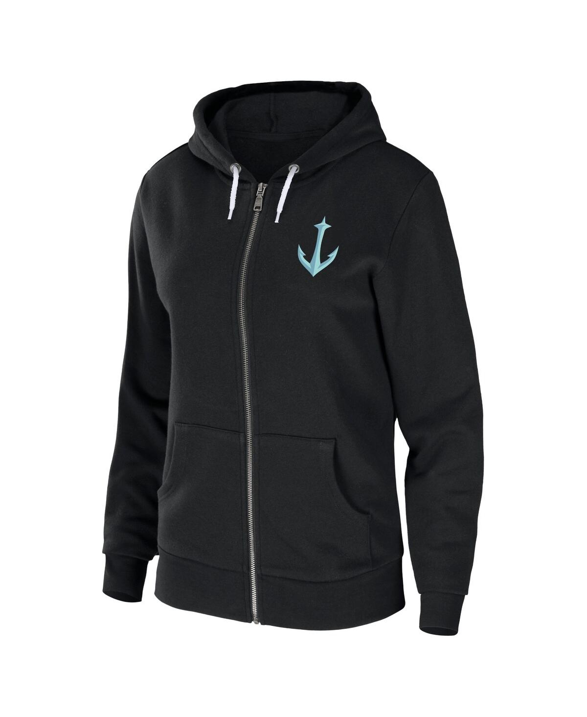 Women's Wear by Erin AndrewsSeattle Kraken Sponge Fleece Full-Zip Hoodie - Black