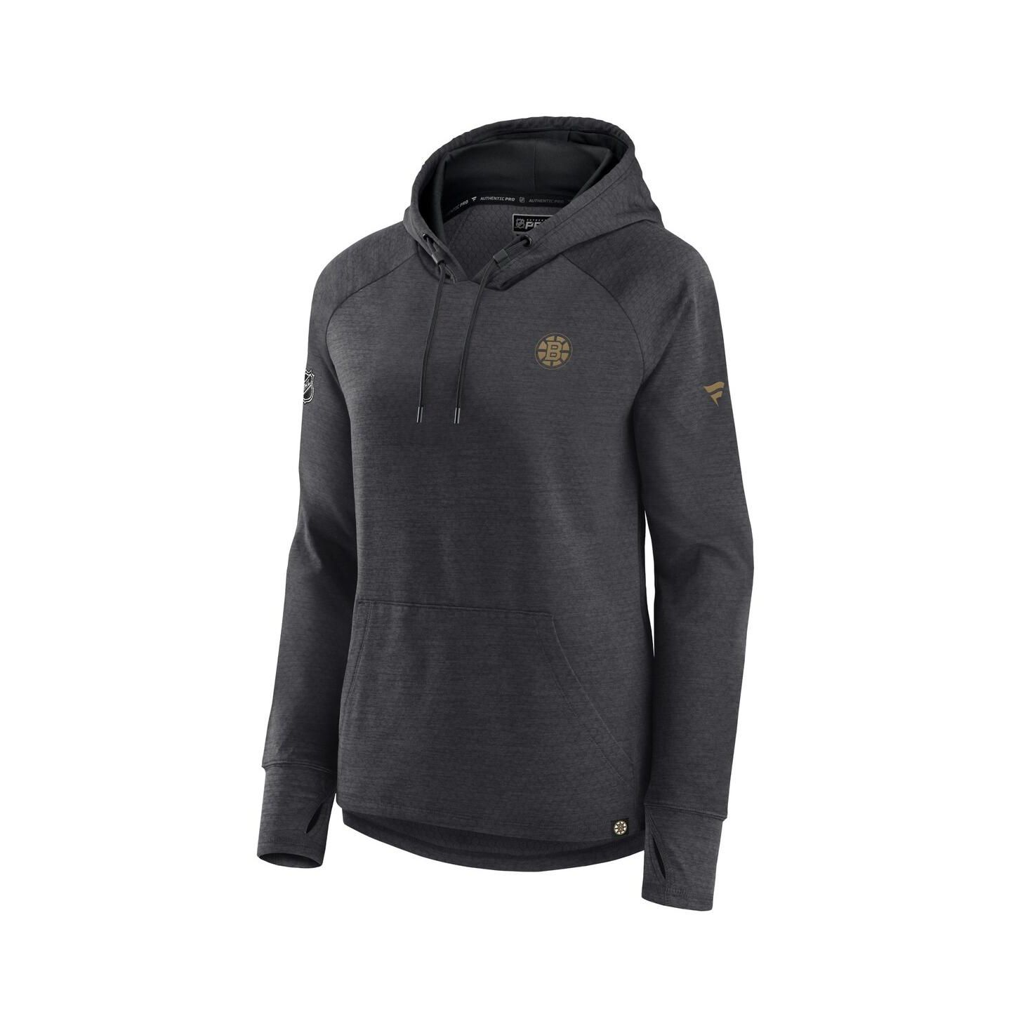 Женское худи Fanatics Heather Charcoal Boston Bruins Authentic Pro Pullover — фото 2