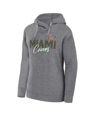 Women's Heather Gray Miami Hurricanes Script Favorite Pullover Hoodie