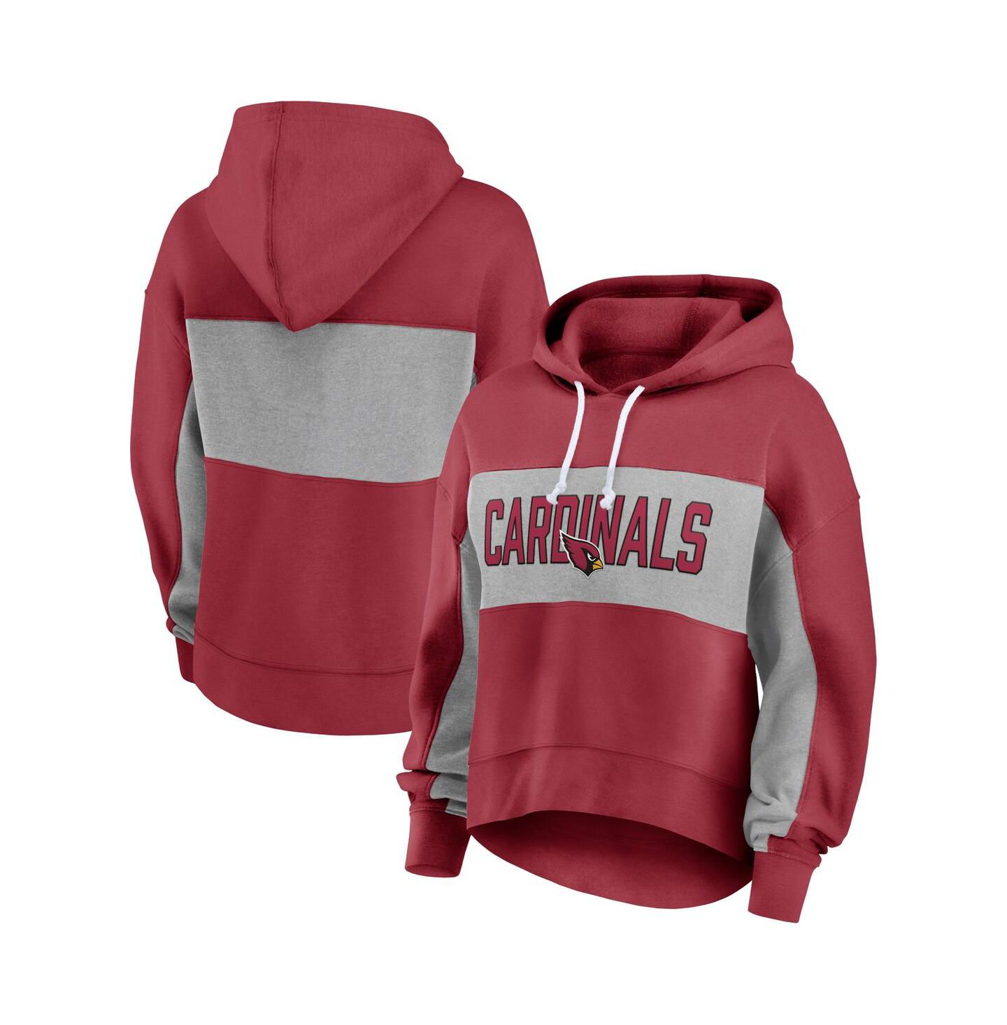 Женское худи Fanatics Cardinal Arizona Cardinals Filled Stat Sheet Lighweight Modest Crop — фото 1