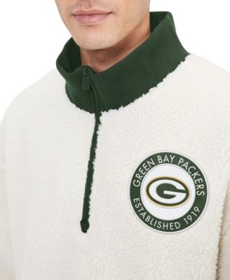 Men's Cream Green Bay Packers Jordan Sherpa Quarter-Zip Sweatshirt