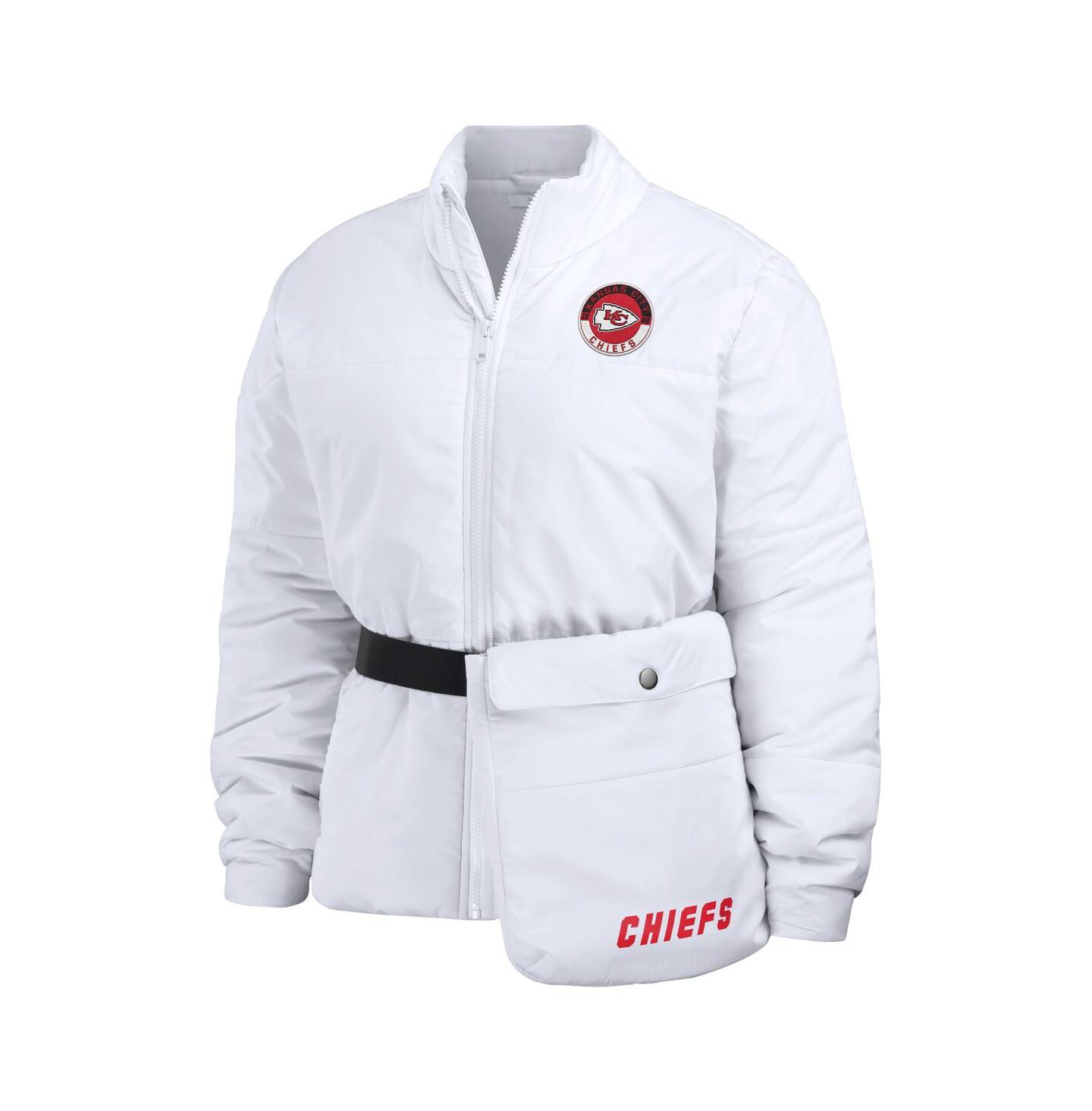 Женская куртка WEAR by Erin Andrews White Kansas City Chiefs Packaway Full-Zip Puffer — фото 2