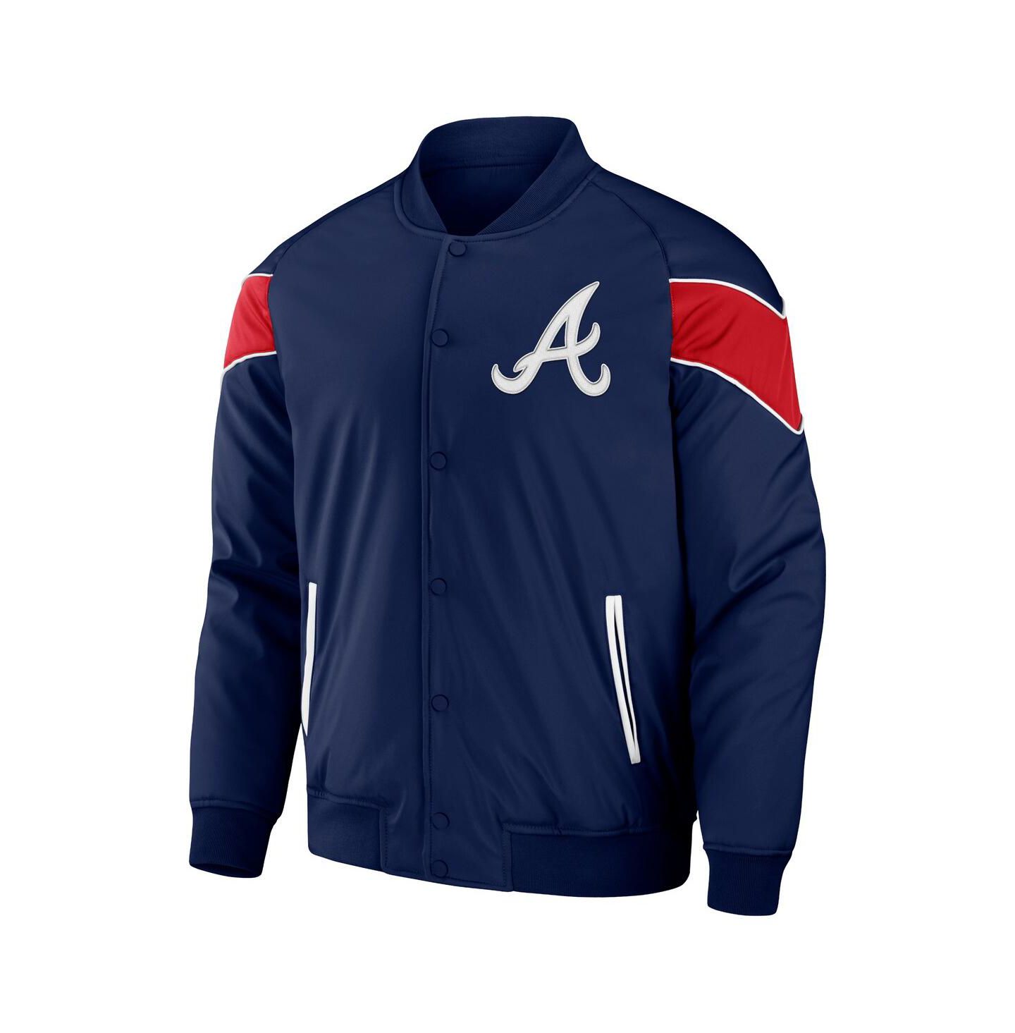 Мужская куртка Fanatics Darius Rucker Collection by Navy Atlanta Braves Baseball Raglan Full-Snap — фото 2