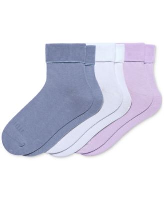 Hue - Women's 3-Pk. Bobby Ribbed-Cuff Crew Socks