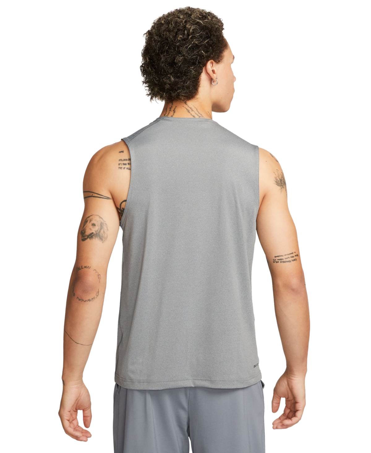 Nike Men's Ready Relaxed-Fit Dri-fit Fitness Tank, Regular & Big & Tall -htr/(black)
