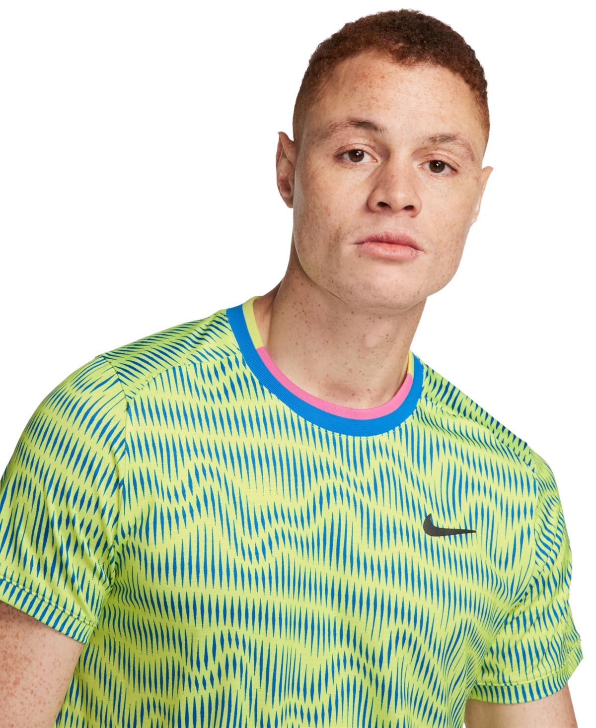 Nike Men's Court Advantage Dri-fit Tennis T-Shirt -lt Photo Blue/playful Pin