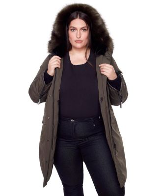 Plus Size Laurentian Long Parka Winter With Faux Fur Hood