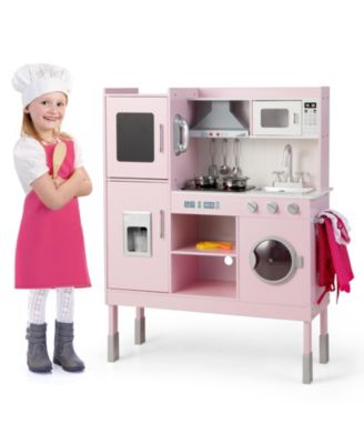 Pretend Play Kitchen for Kids with 16 Piece Accessories Set