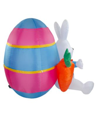 4' Inflatable Lighted Easter Rabbit with Carrots Outdoor Decoration