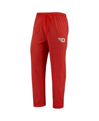Men's Red, Heathered Charcoal Distressed Dayton Flyers Meter Long Sleeve T-shirt and Pants Sleep Set