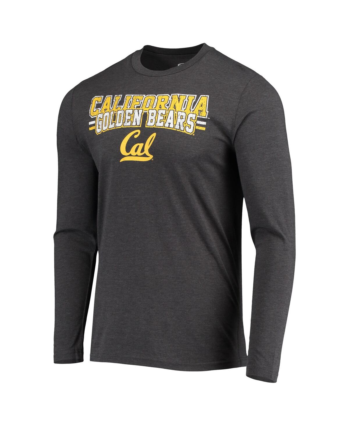 Men's Concepts Sport Heathered Charcoal Distressed Cal Bears Meter Long Sleeve T-shirt and Pants Sleep Set - Heathered Charcoal