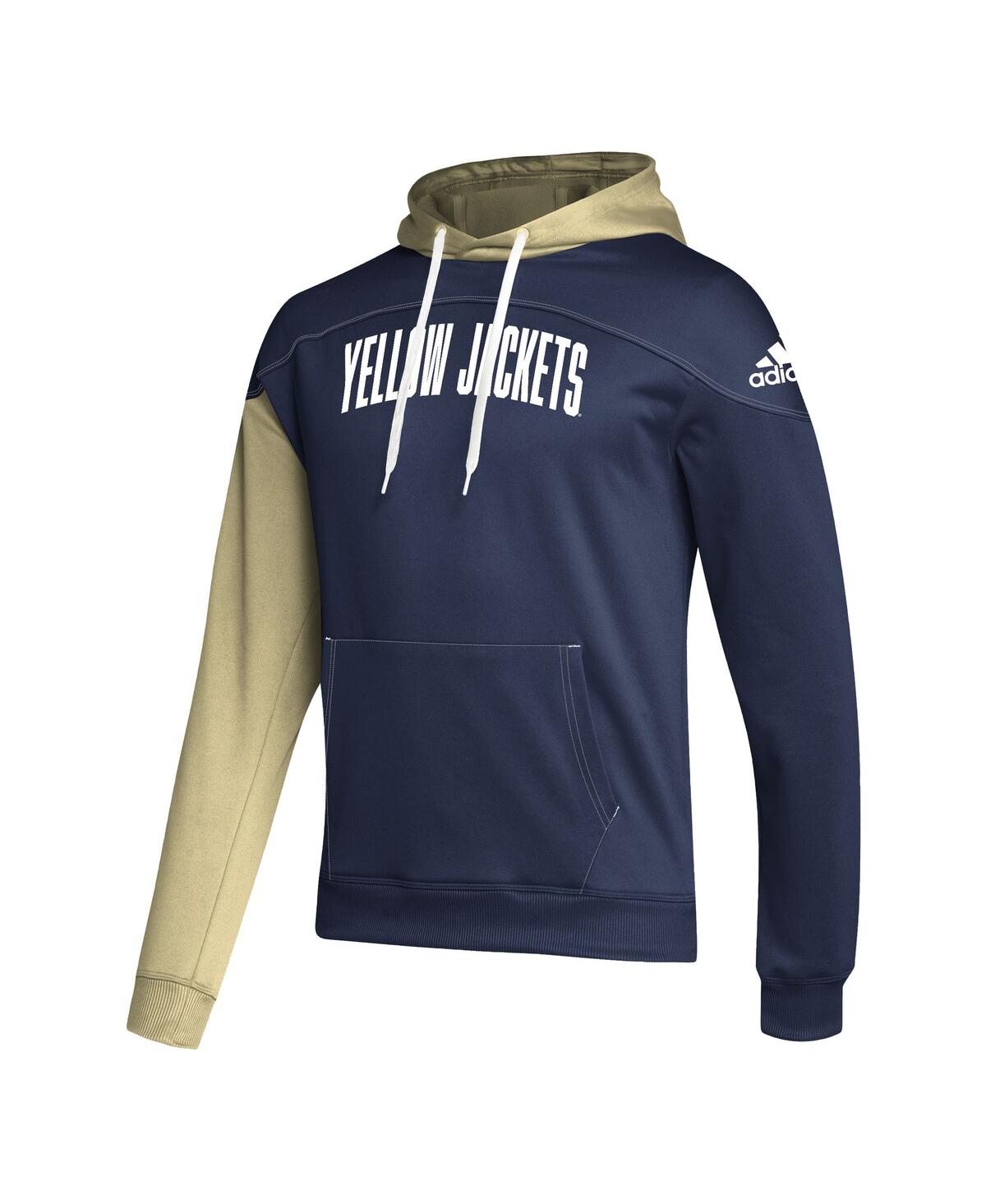 Men's adidasGeorgia Tech Yellow Jackets Block Stadium Pullover Hoodie - Navy